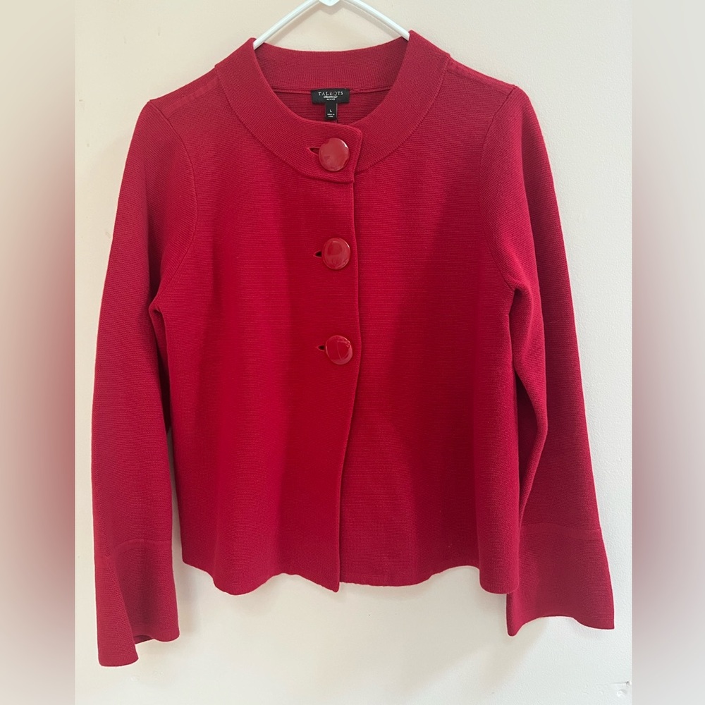 Vintage Talbots Petites Large Red Cardigan NWT